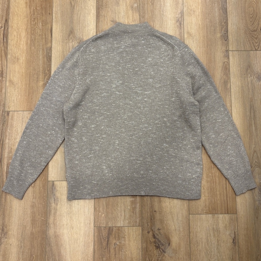 🌟CLUB MONACO🌟 MOCK NECK ITALIAN WOOL BLEND SWEATER MARLED BEIGE SZ XL - Picture 6 of 6